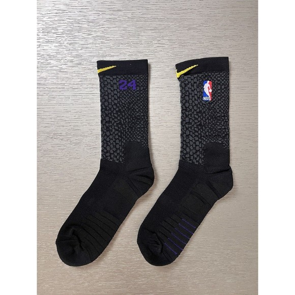 Nike KOBE Lakers BLACK MAMBA CITY EDITION Elite Crew Socks Size US 8-12 - Picture 4 of 16